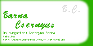 barna csernyus business card